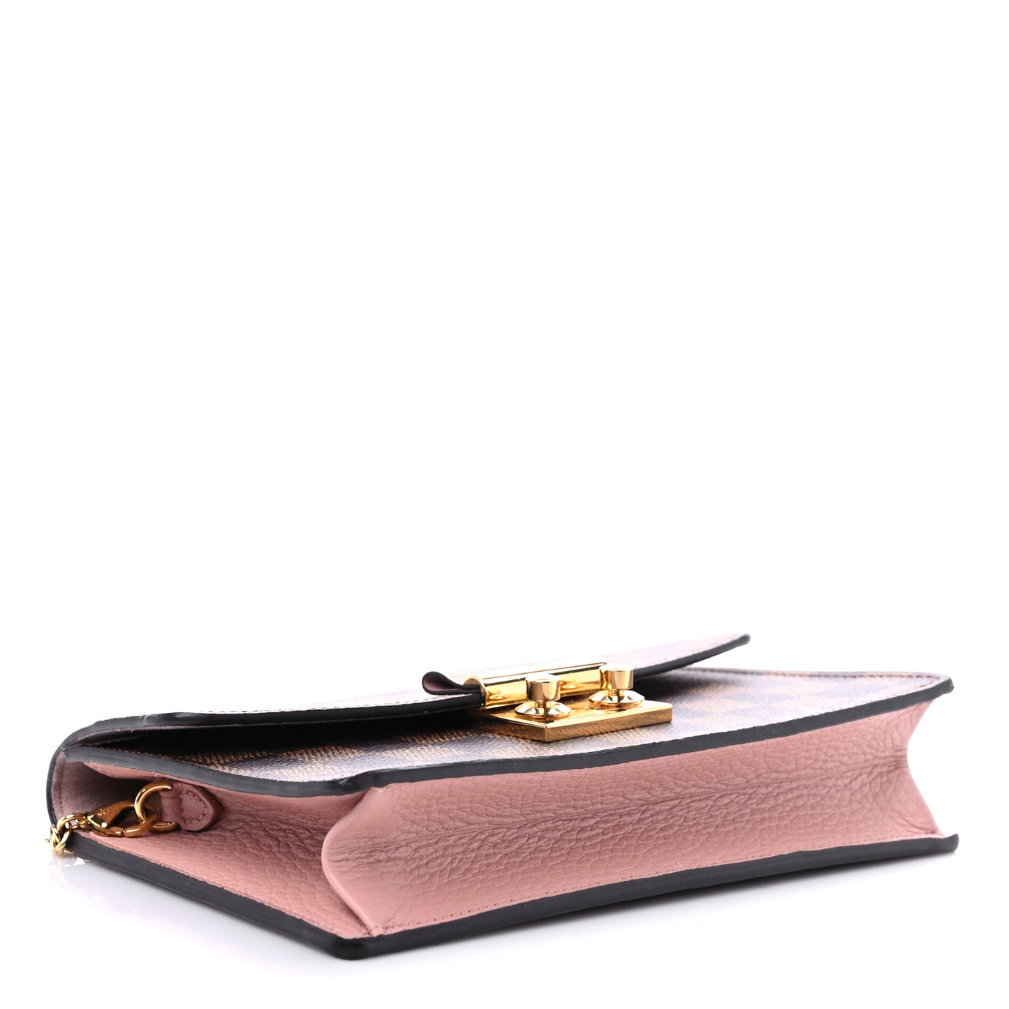 Damier Ebene Croisette Chain Wallet Magnolia