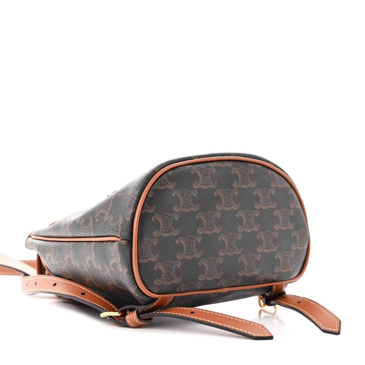 Triomphe Canvas Calfskin Mini Folco Backpack Tan