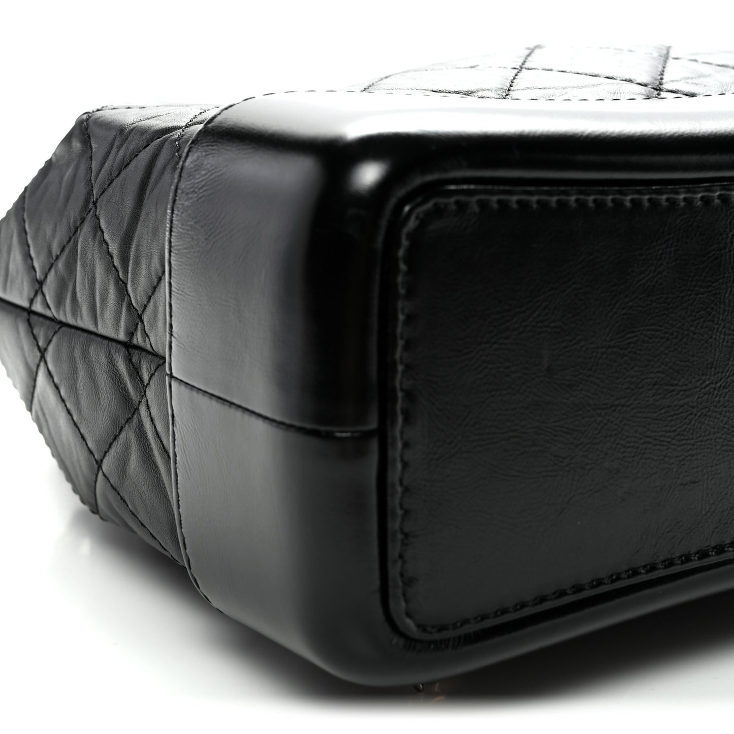 Aged Calfskin Quilted Small Gabrielle Backpack Black
