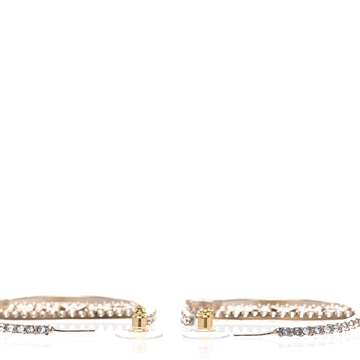Crystal Logo Hoop Earrings Gold