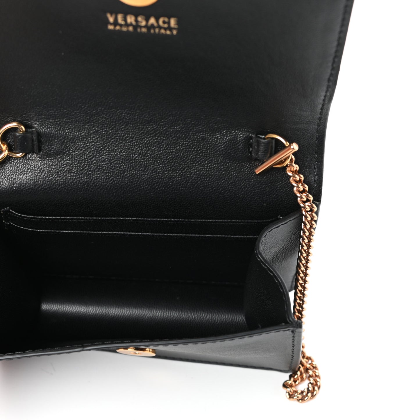 Vitello Mini Virtus Chain Clutch Black