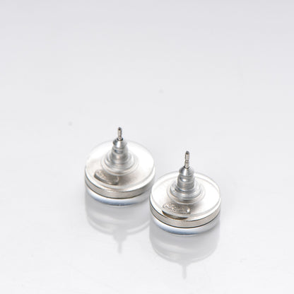 Chanel Mirror Resin CC Earrings Silver 3 of 4