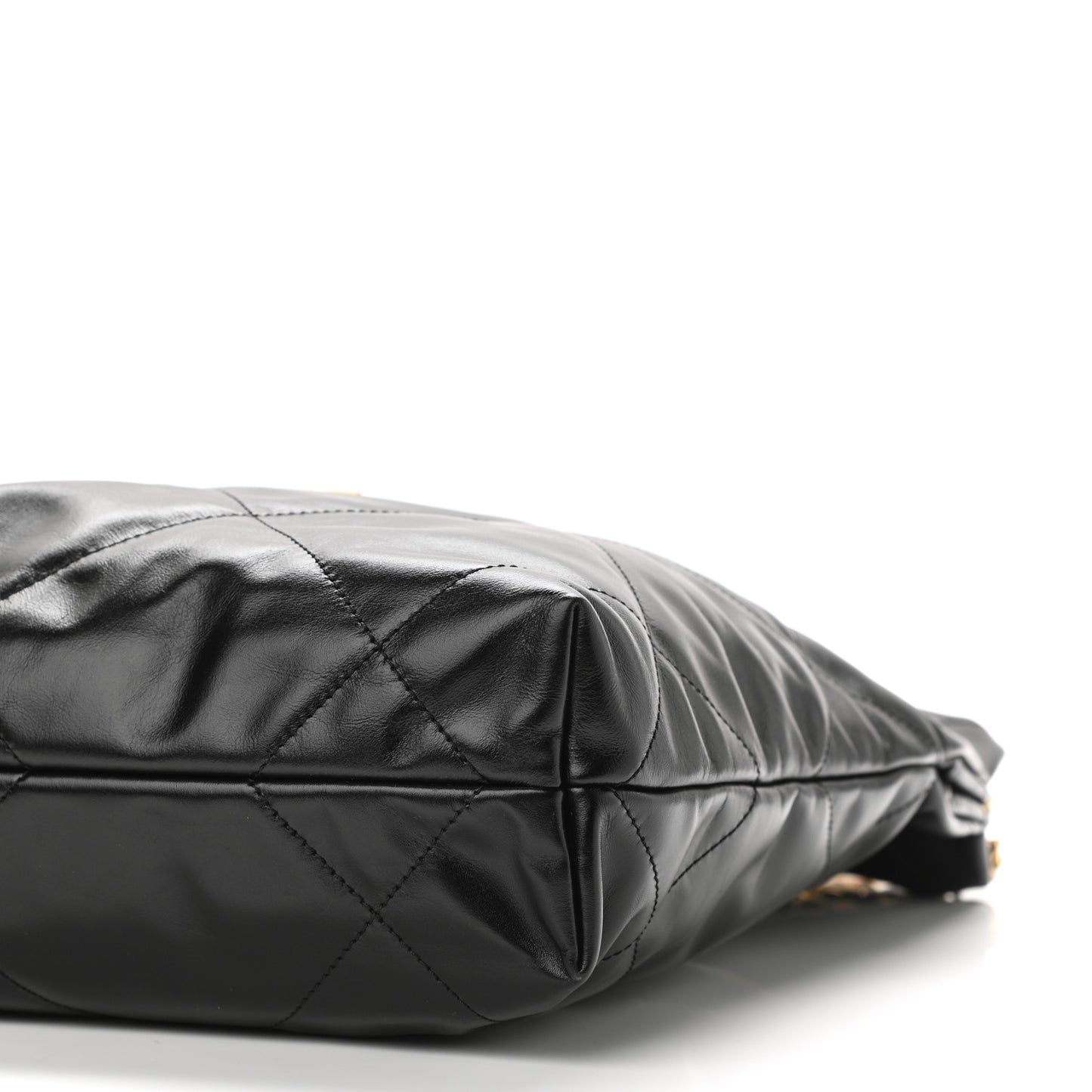 Shiny Calfskin Quilted Small Chanel 22 Black