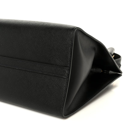 Prada Saffiano Cuir Calfskin Medium Monochrome Top Handle Tote Black 10 of 11
