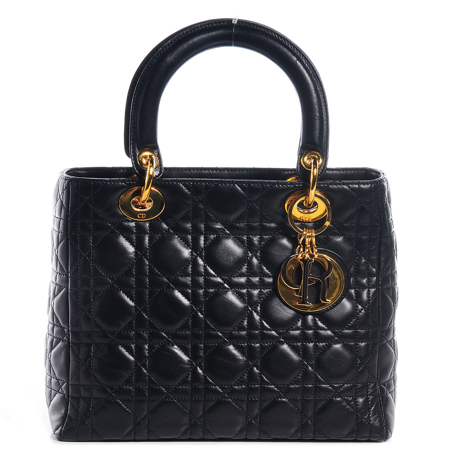 Christian Dior Lambskin Cannage Medium Lady Dior Black 1 of 9