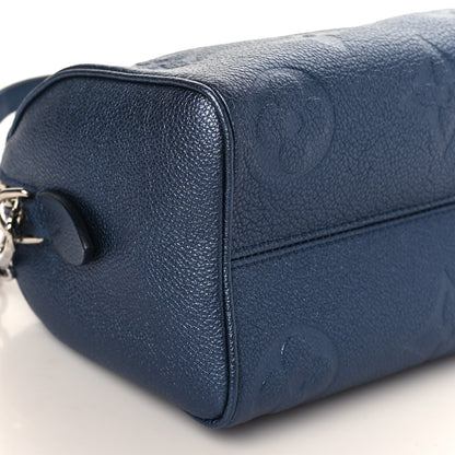 Louis Vuitton Metallic Empreinte Monogram Giant Speedy Bandouliere 20 Navy Nacre 7 of 8
