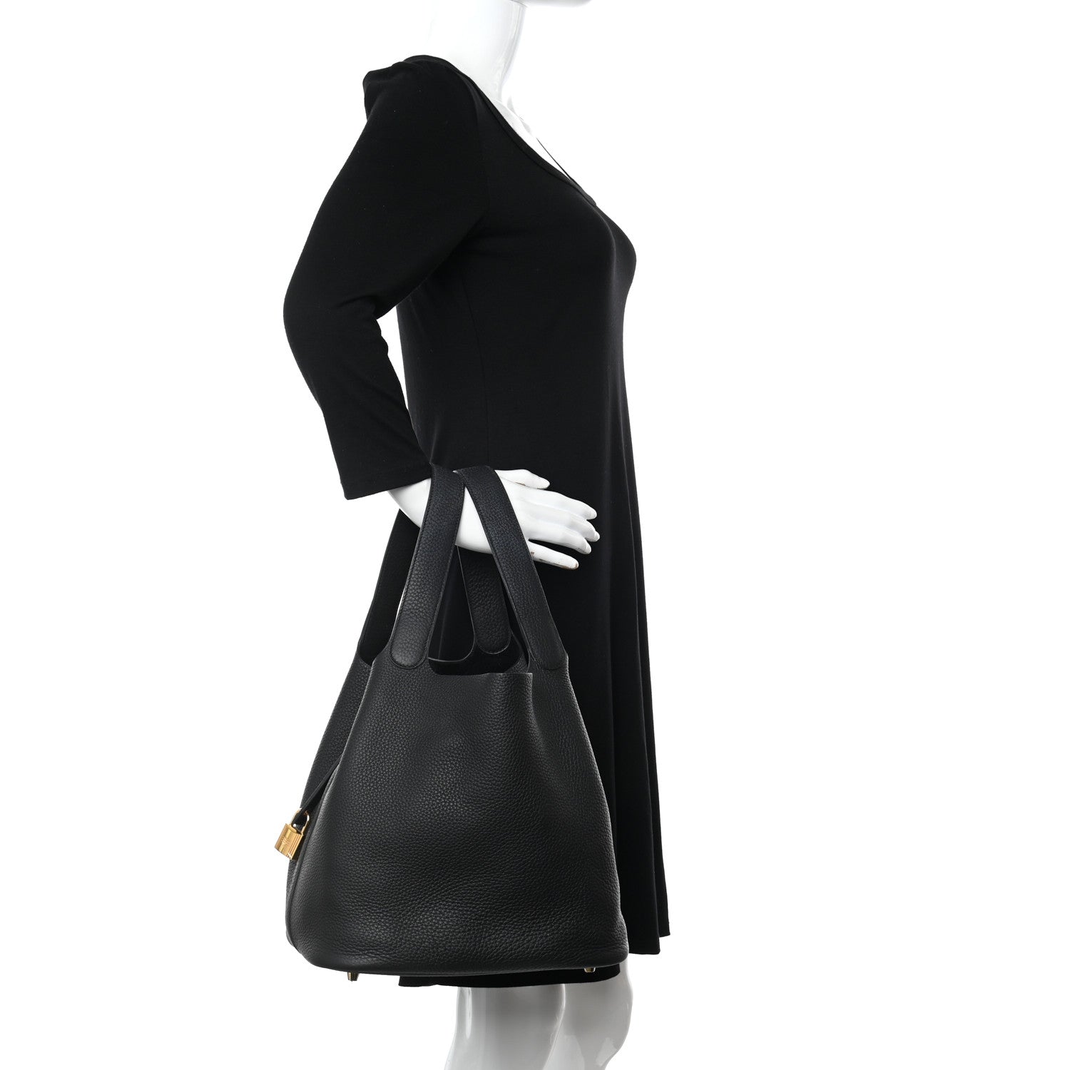 Hermes Taurillon Clemence Picotin Lock 26 GM Black 2 of 14
