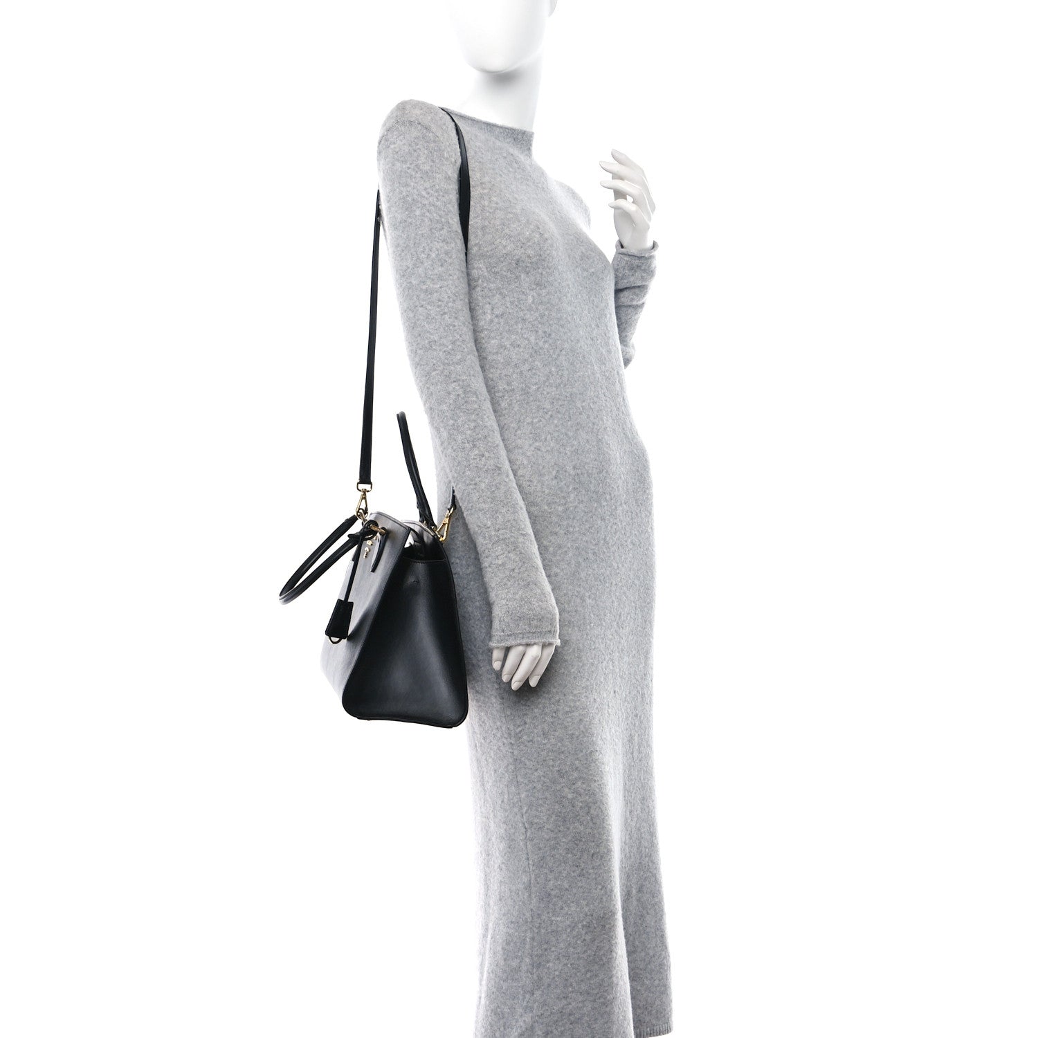 Prada Saffiano Soft Calfskin Tote Black 2 of 9