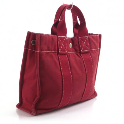 Hermes Canvas Harnais Tote Red 3 of 12