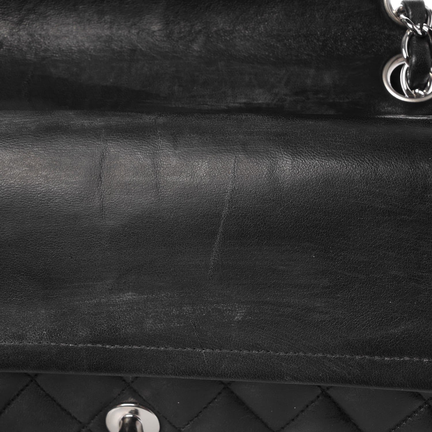 Chanel Lambskin Quilted Medium Double Flap Black 11 of 14