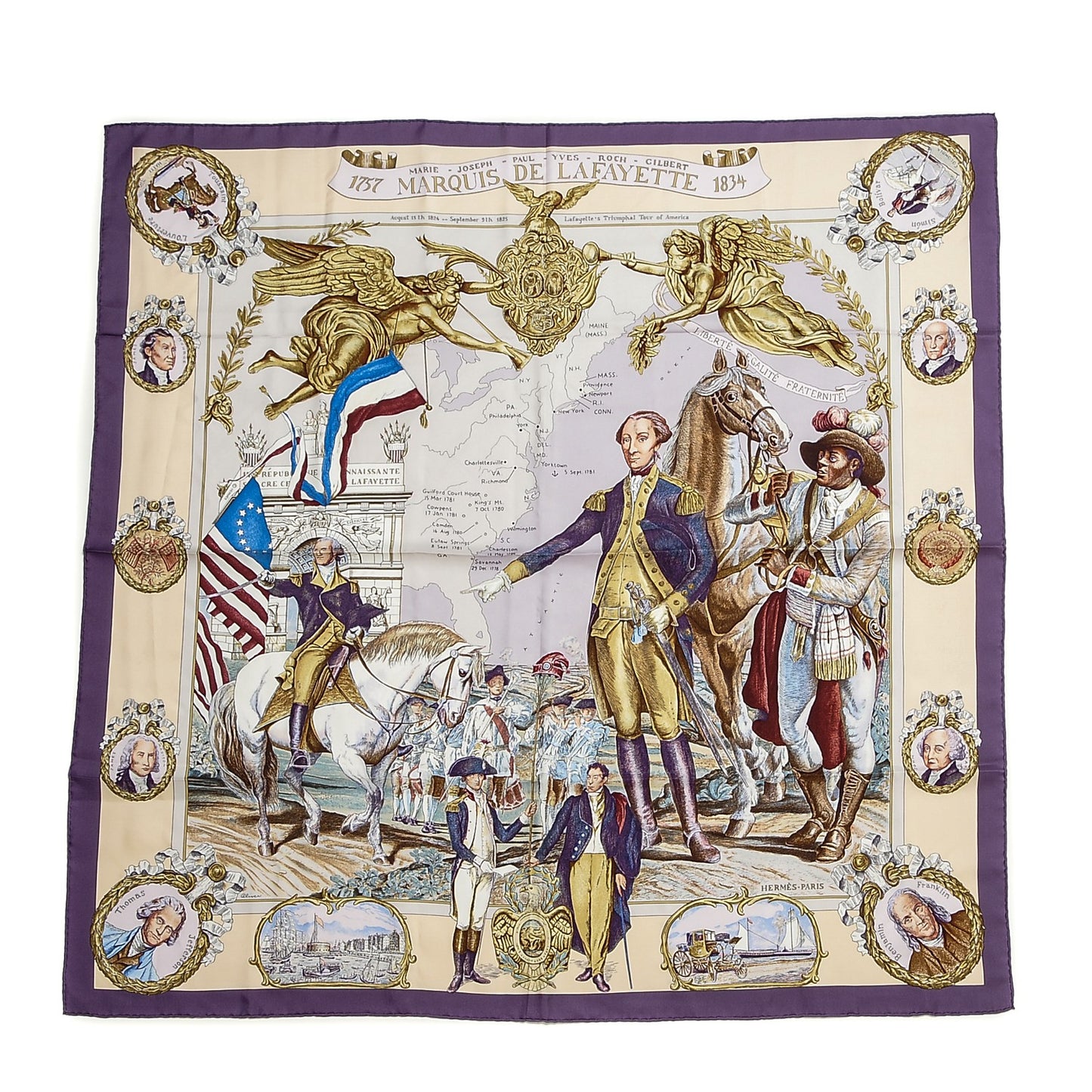 Silk Marquis De Lafayette Scarf 90