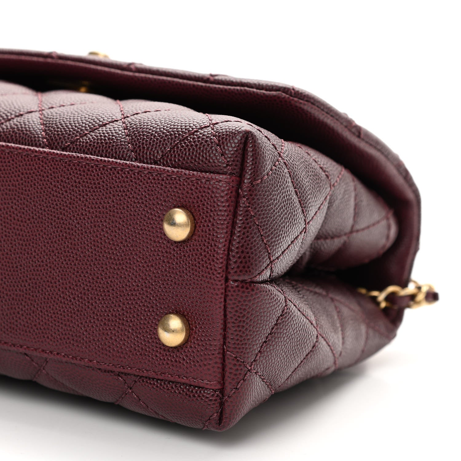 Chanel Caviar Elaphe Quilted Mini Coco Handle Flap Burgundy 6 of 13