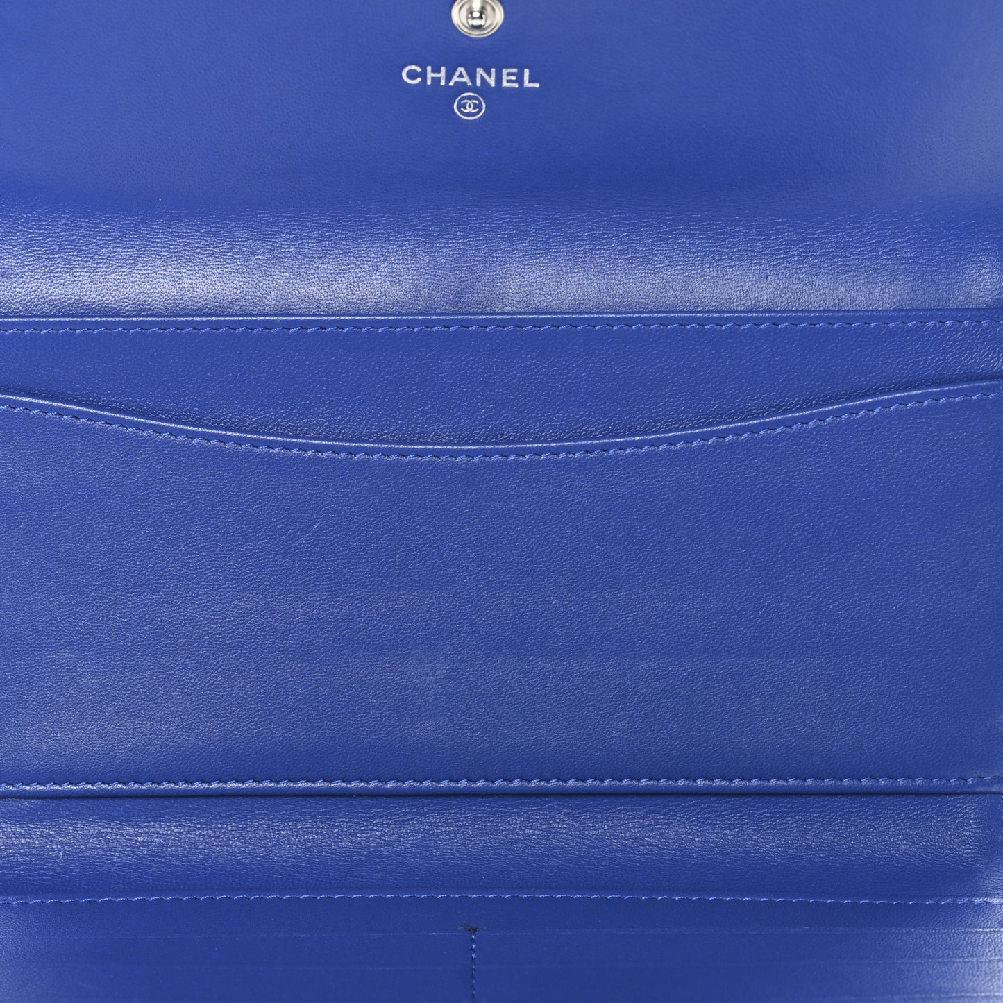 Lambskin Quilted Cuba Long Flap Wallet Blue Multicolor