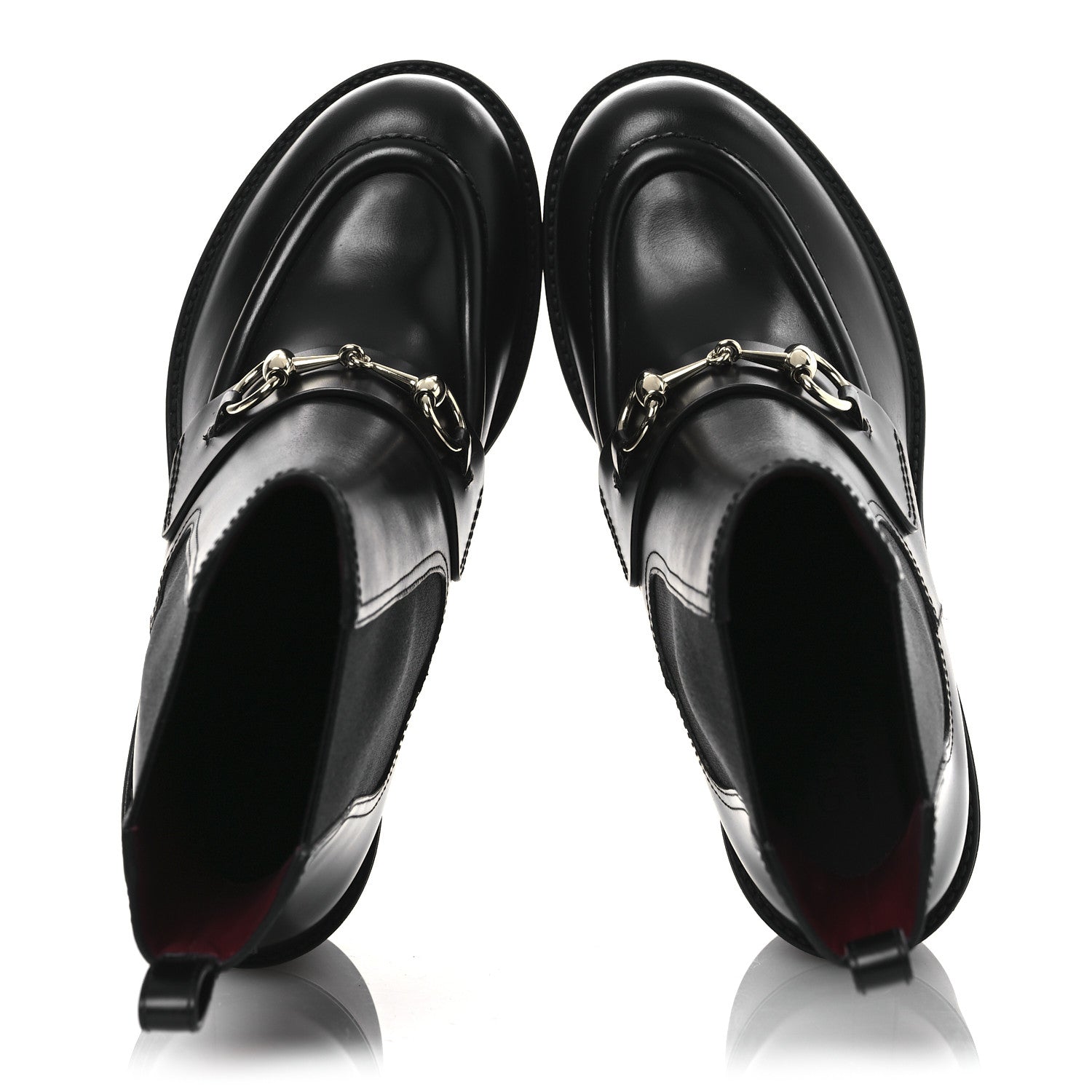 Gucci Calfskin Horsebit Ankle Boots 38 Black 2 of 11