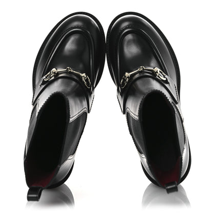 Gucci Calfskin Horsebit Ankle Boots 38 Black 2 of 11