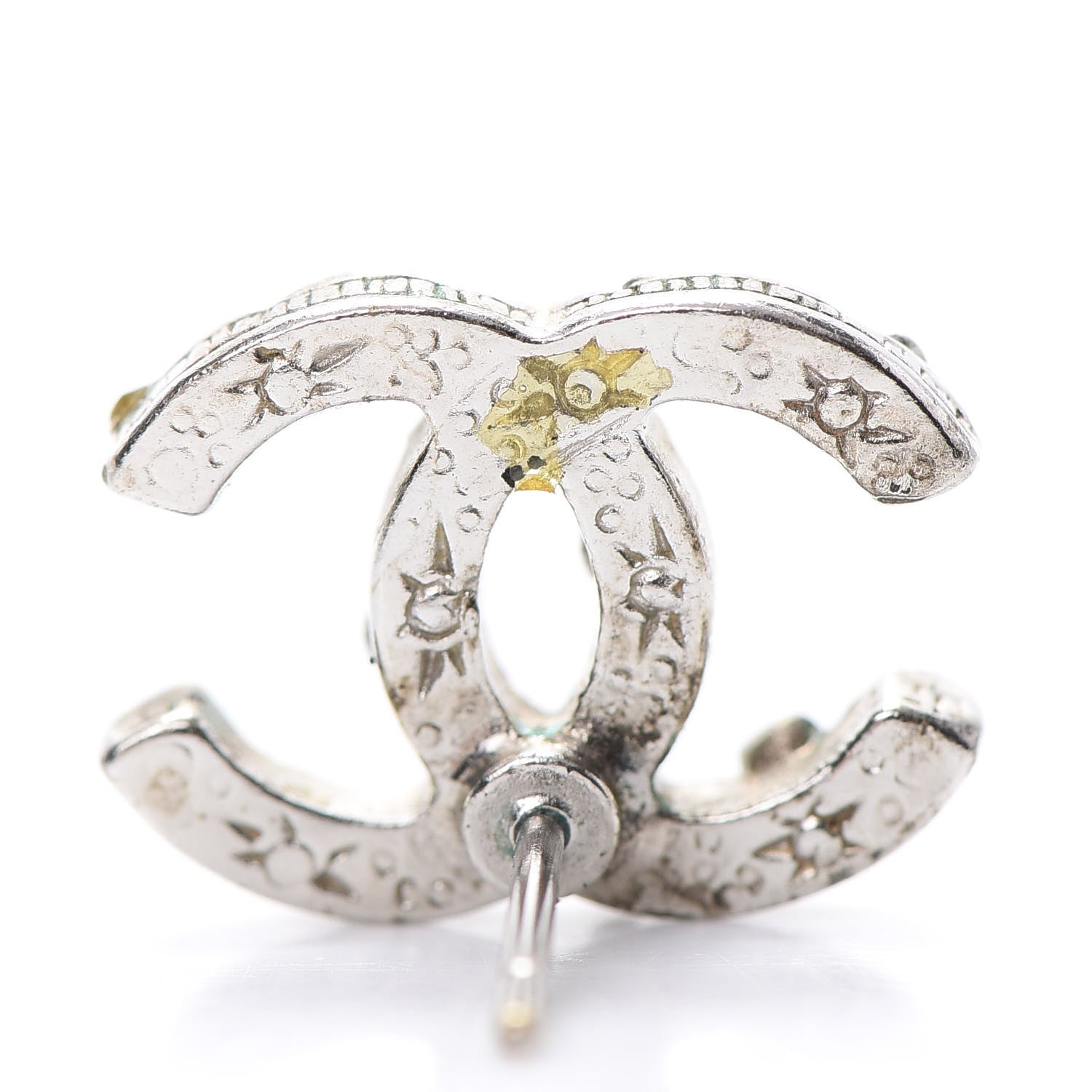 Chanel Crystal CC Earrings Silver 4 of 6