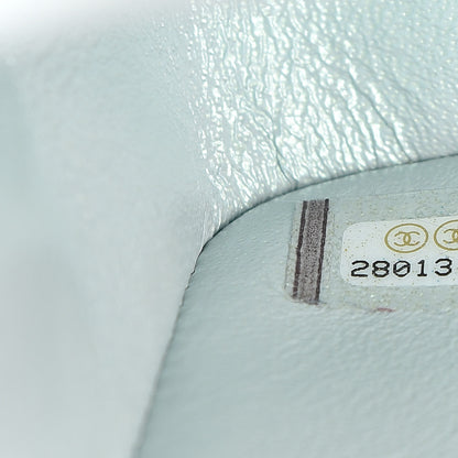 Chanel Iridescent Lambskin Quilted Medium Double Flap Light Blue 7 of 12