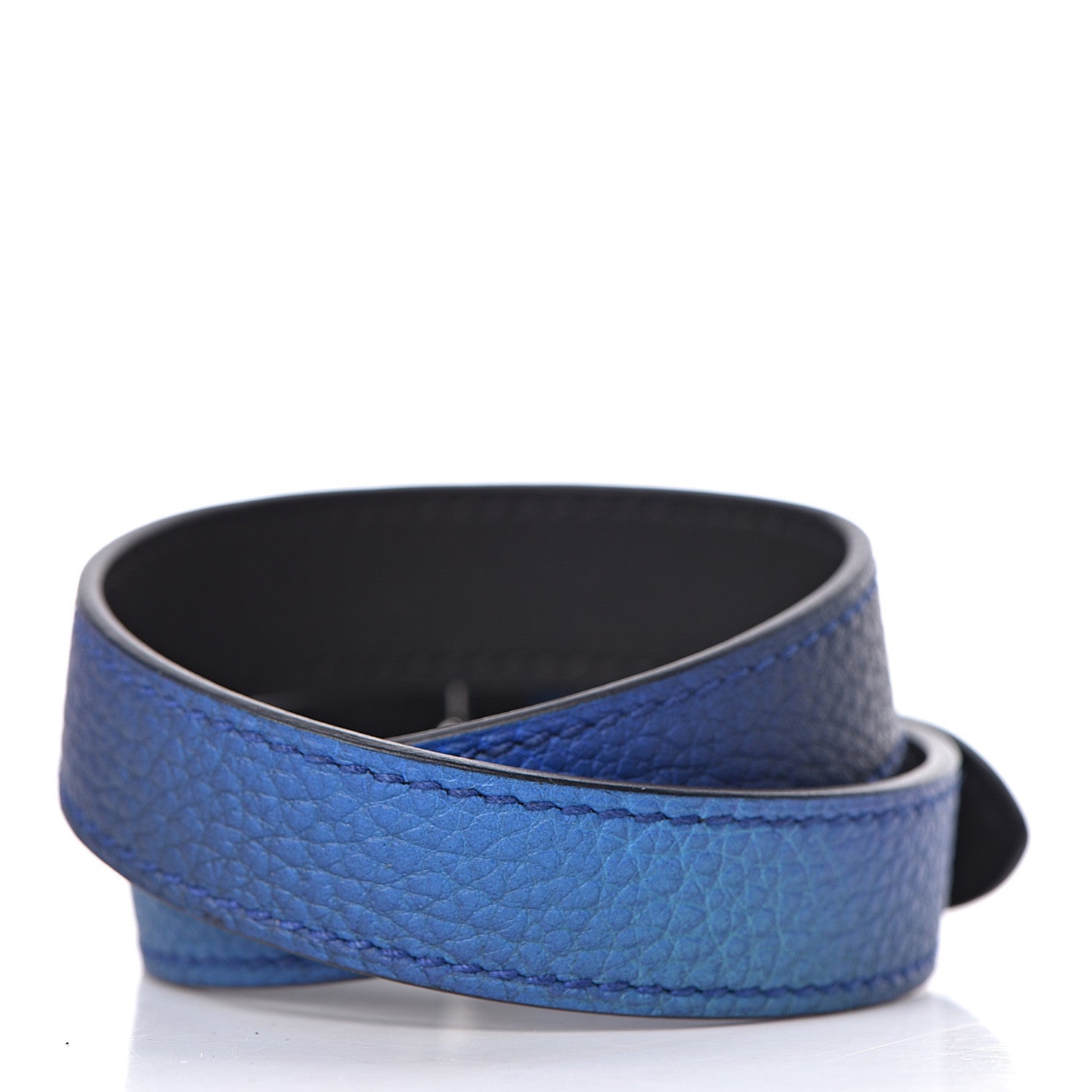 Hermes Togo Etriviere Double Tour Bracelet Bleu Nuit Violet 3 of 5