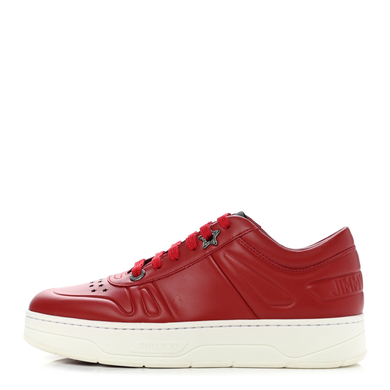 Jimmy Choo Calfskin Hawaii Sneakers 37.5 Red 1 of 9