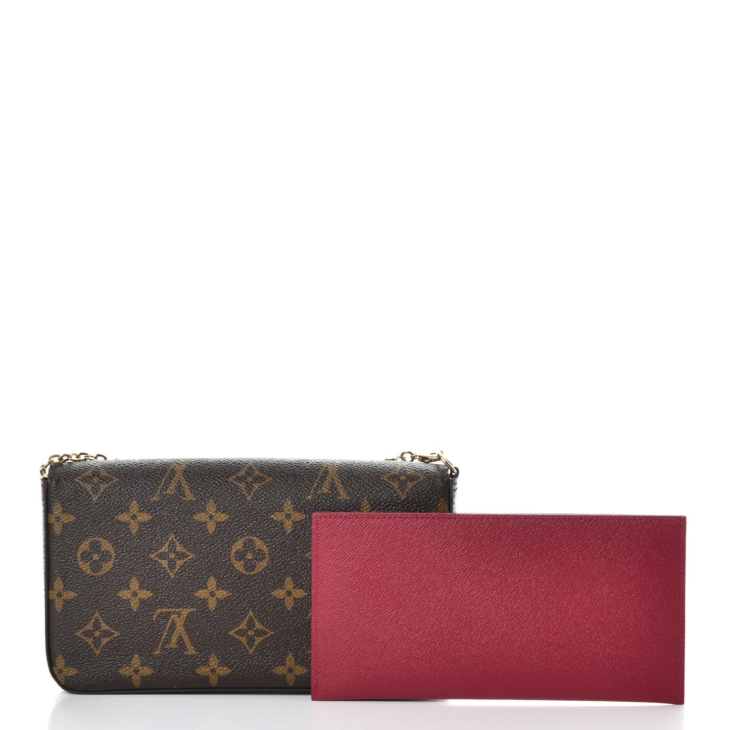 Monogram Pochette Felicie Chain Wallet Fuchsia