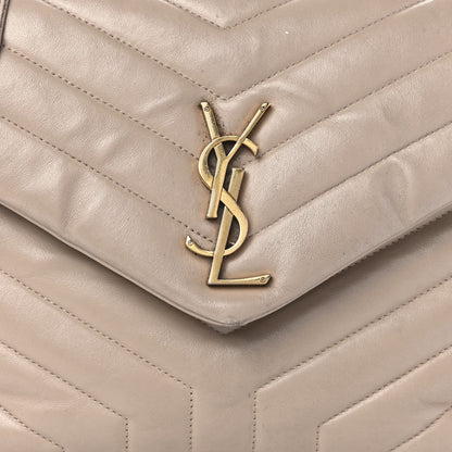 Saint Laurent Calfskin Y Quilted Monogram Medium Loulou Chain Satchel Dark Beige 9 of 10