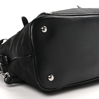 Prada Tessuto Nylon Calfskin Dome Satchel Black 8 of 11
