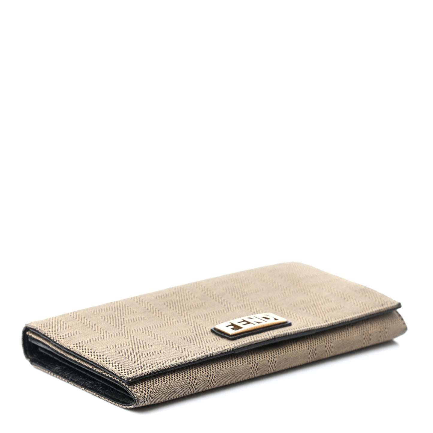 Zucca Shadow Continental Wallet Beige Black