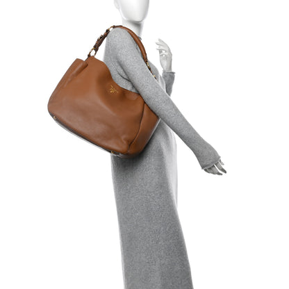 Prada Vitello Daino Side Pocket Hobo Cuoio 2 of 11
