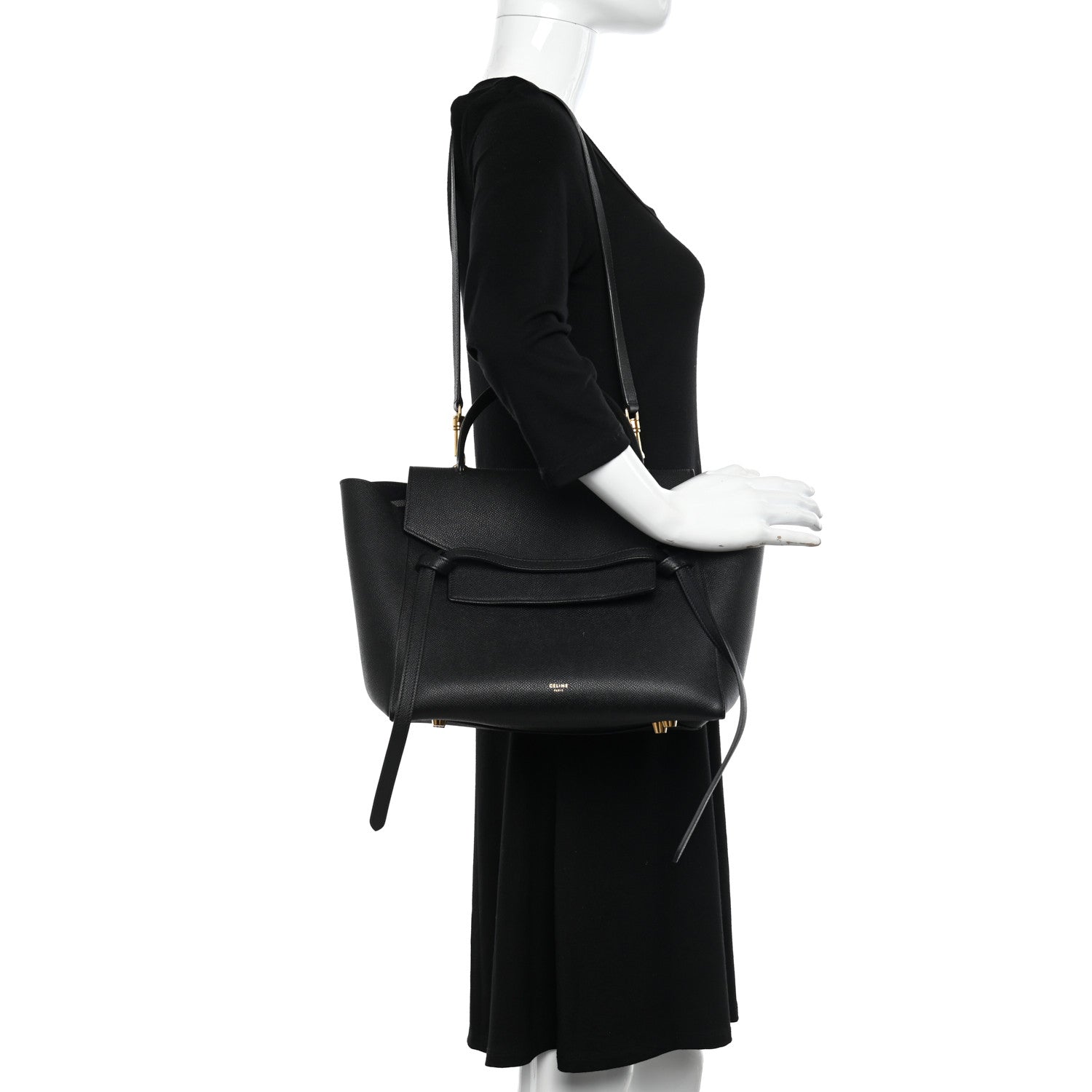Celine Grained Calfskin Mini Belt Bag Black 2 of 12