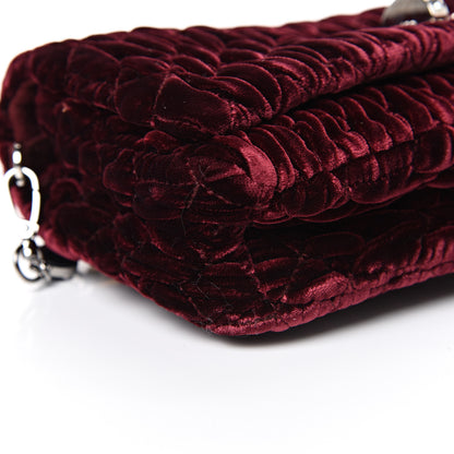 Miu Miu Velluto Matelasse Crystal Flap Clutch Bordeaux 8 of 9