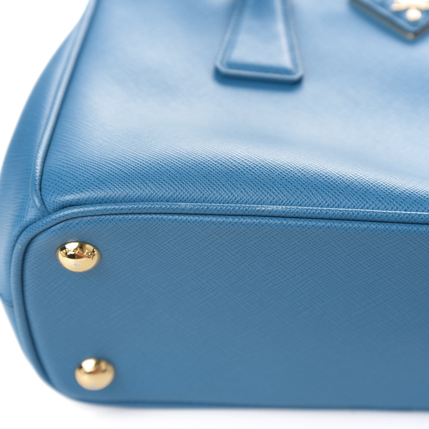 Saffiano Mini Galleria Double Zip Tote Celeste