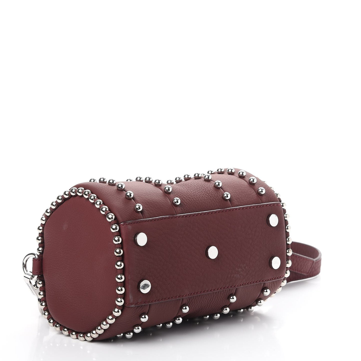 Calfskin Studded Mini Rockie Matte Beet Rodium Hardware