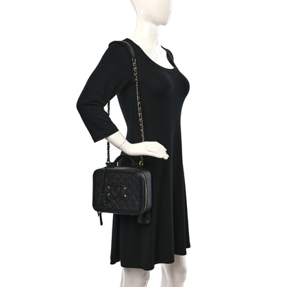 Chanel Caviar Quilted Medium CC Filigree Vanity Case Black 2 of 11