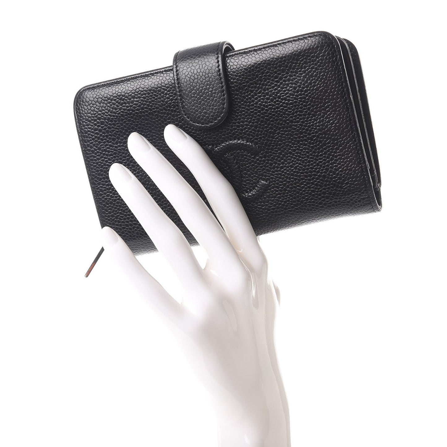 Caviar Timeless CC Zipped Pocket Wallet Black