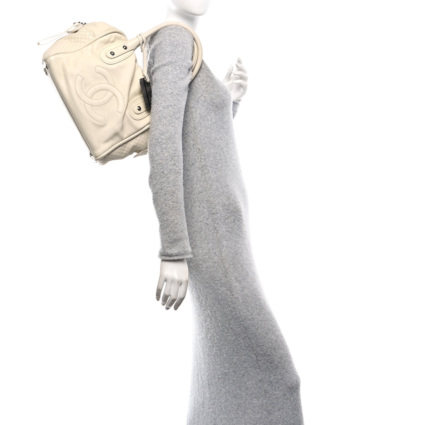 Calfskin Small CC Bowler White