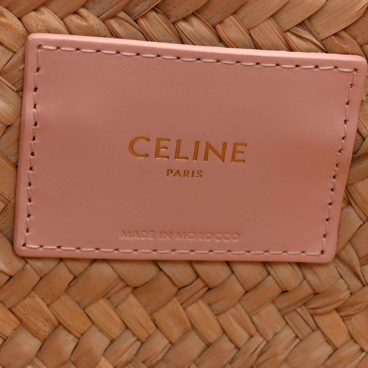 Raffia Calfskin Triomphe Teen Panier Vintage Pink