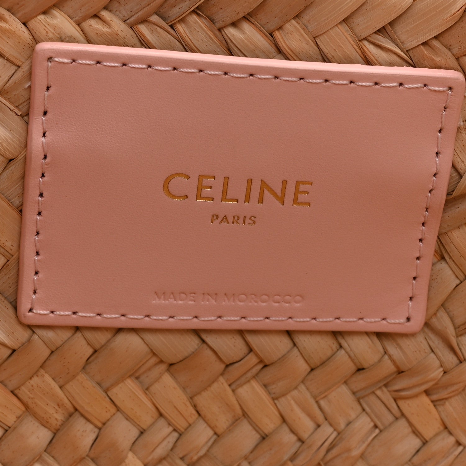 Celine Raffia Calfskin Triomphe Teen Panier Vintage Pink 6 of 10