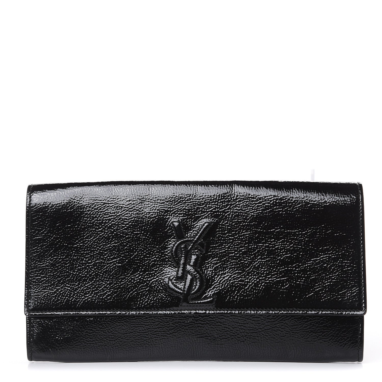 Saint Laurent Textured Patent Monogram Small Belle De Jour Clutch Black 1 of 9