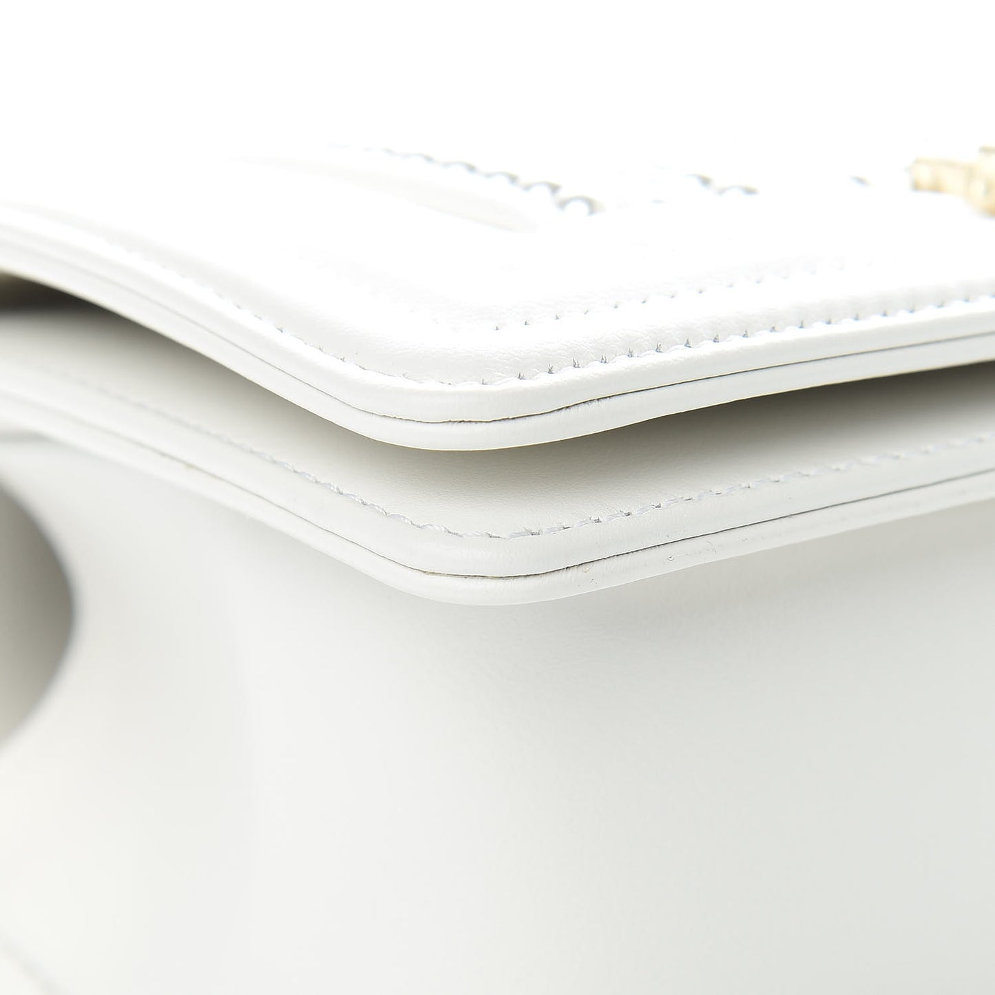 Calfskin Pearl Small Boy Flap White