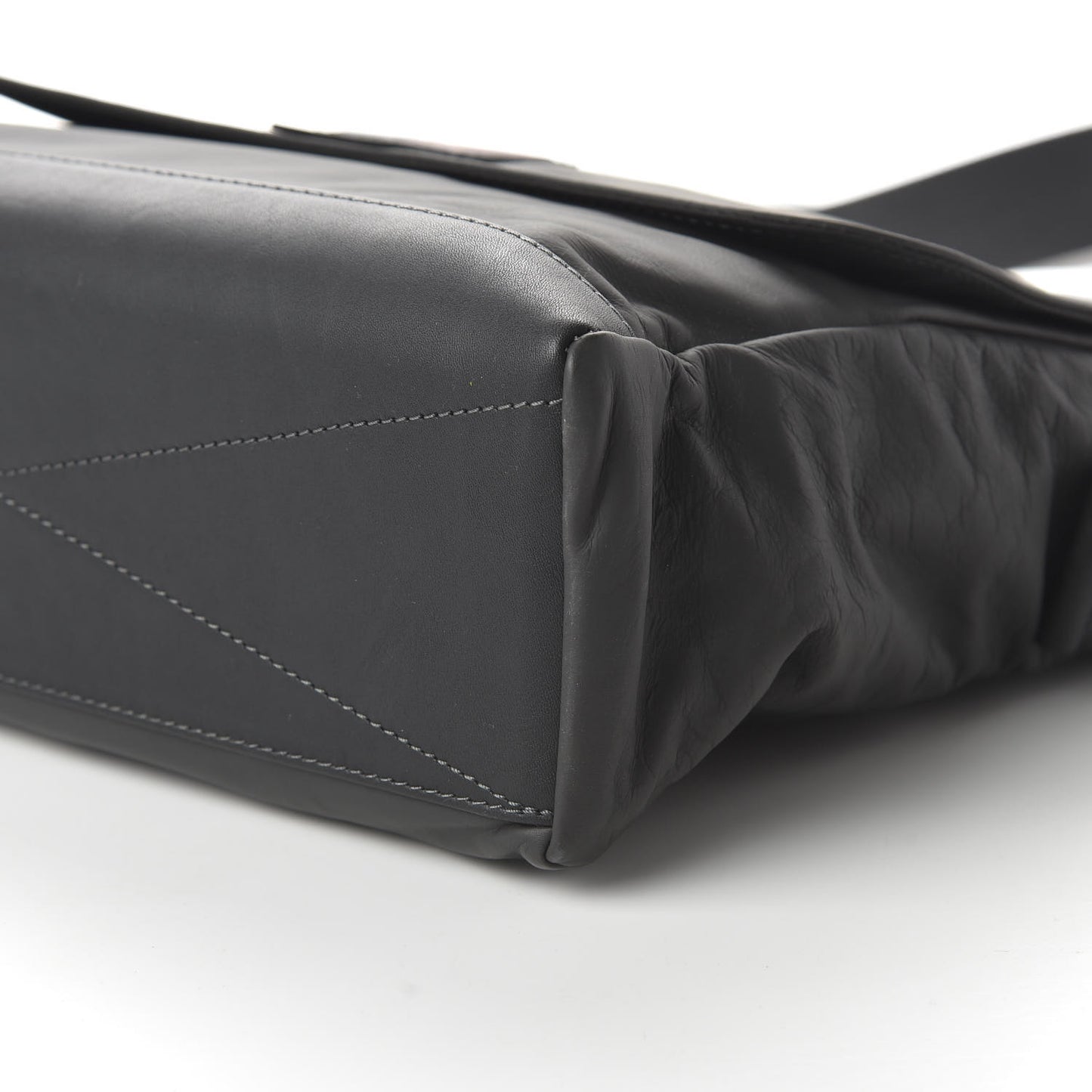 Calfskin V Line Crossbody Navy