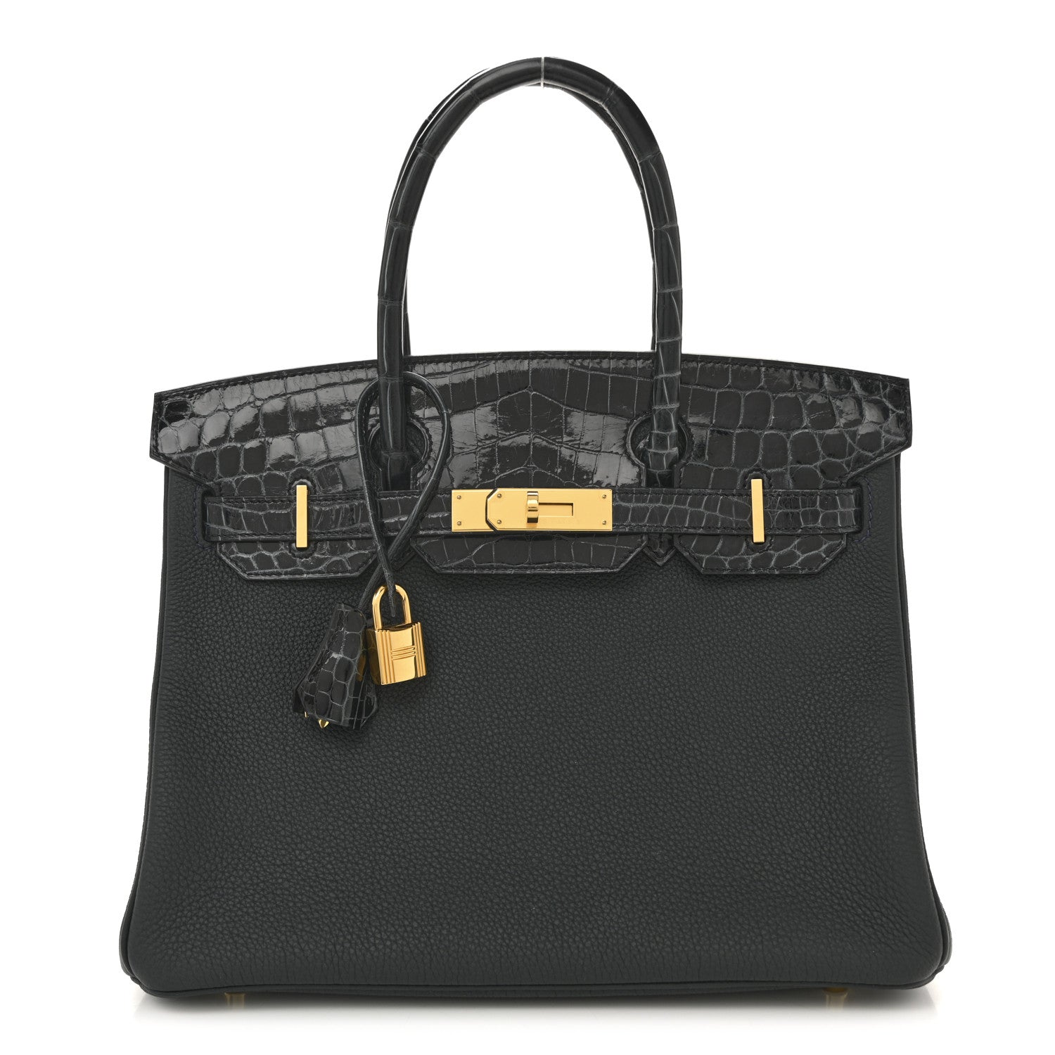 Hermes Togo Shiny Niloticus Crocodile Birkin Touch 30 Vert Rousseau 1 of 14