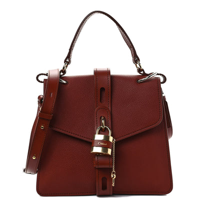 Chloe Shiny Grained Calfskin Medium Aby Day Shoulder Bag Sepia Brown 1 of 10
