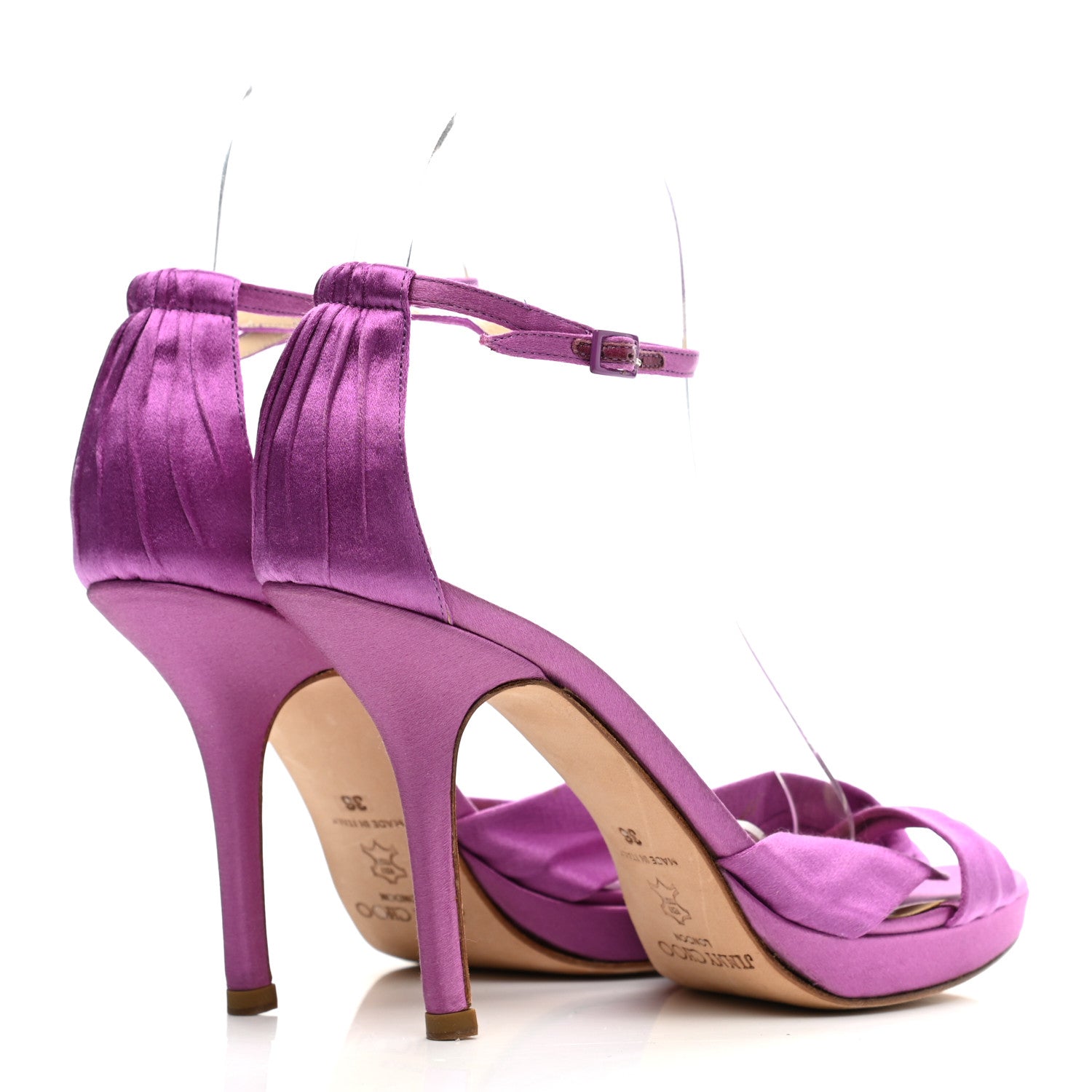 Jimmy Choo Satin Marion 100 Sandals 36 Pink 4 of 12