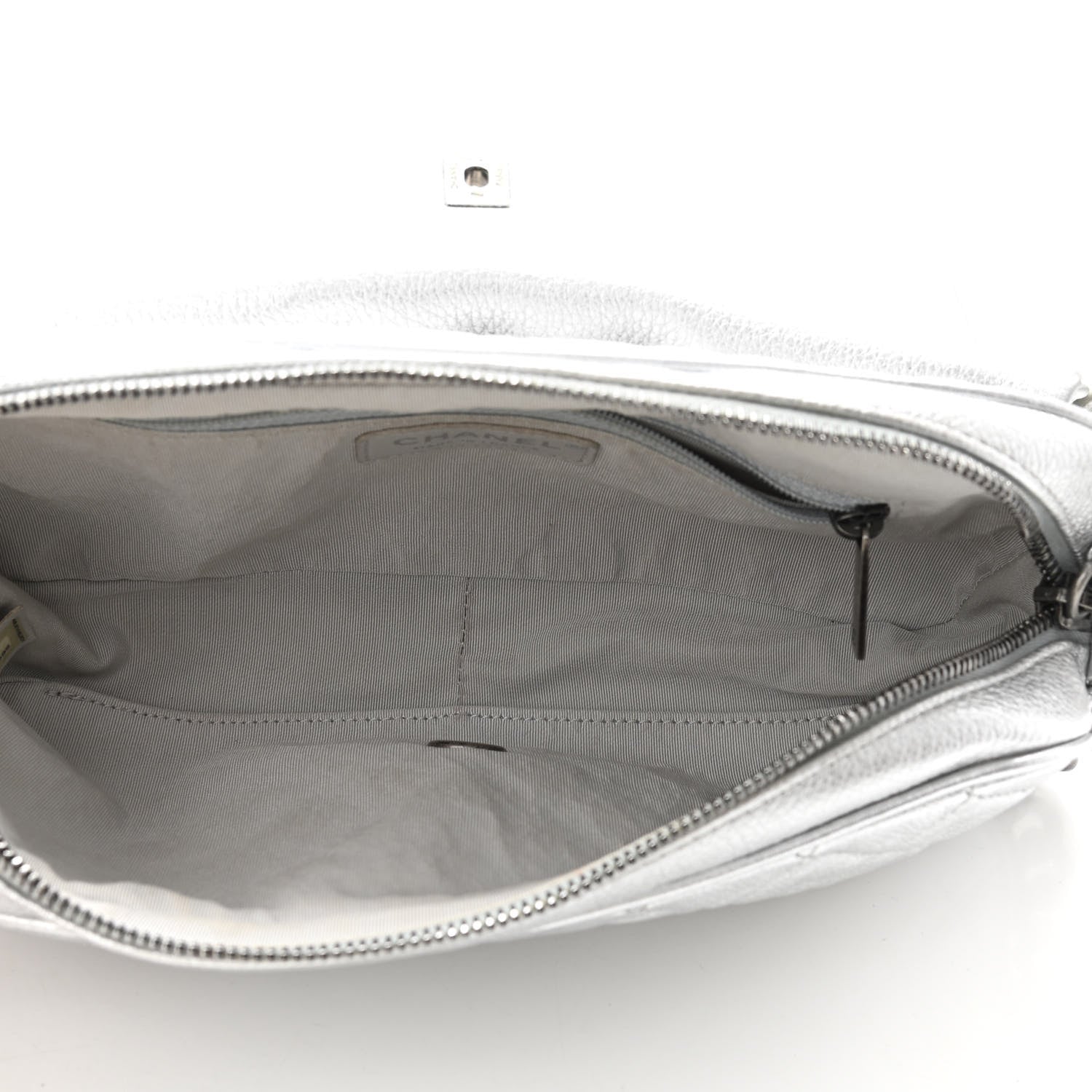 Chanel Metallic Grained Calfskin Quilted Small Casual Rock Flap Silver 5 of 10