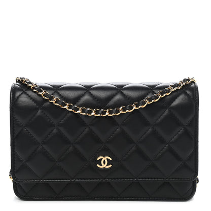 Chanel Lambskin Quilted Wallet On Chain WOC Black 1 of 10
