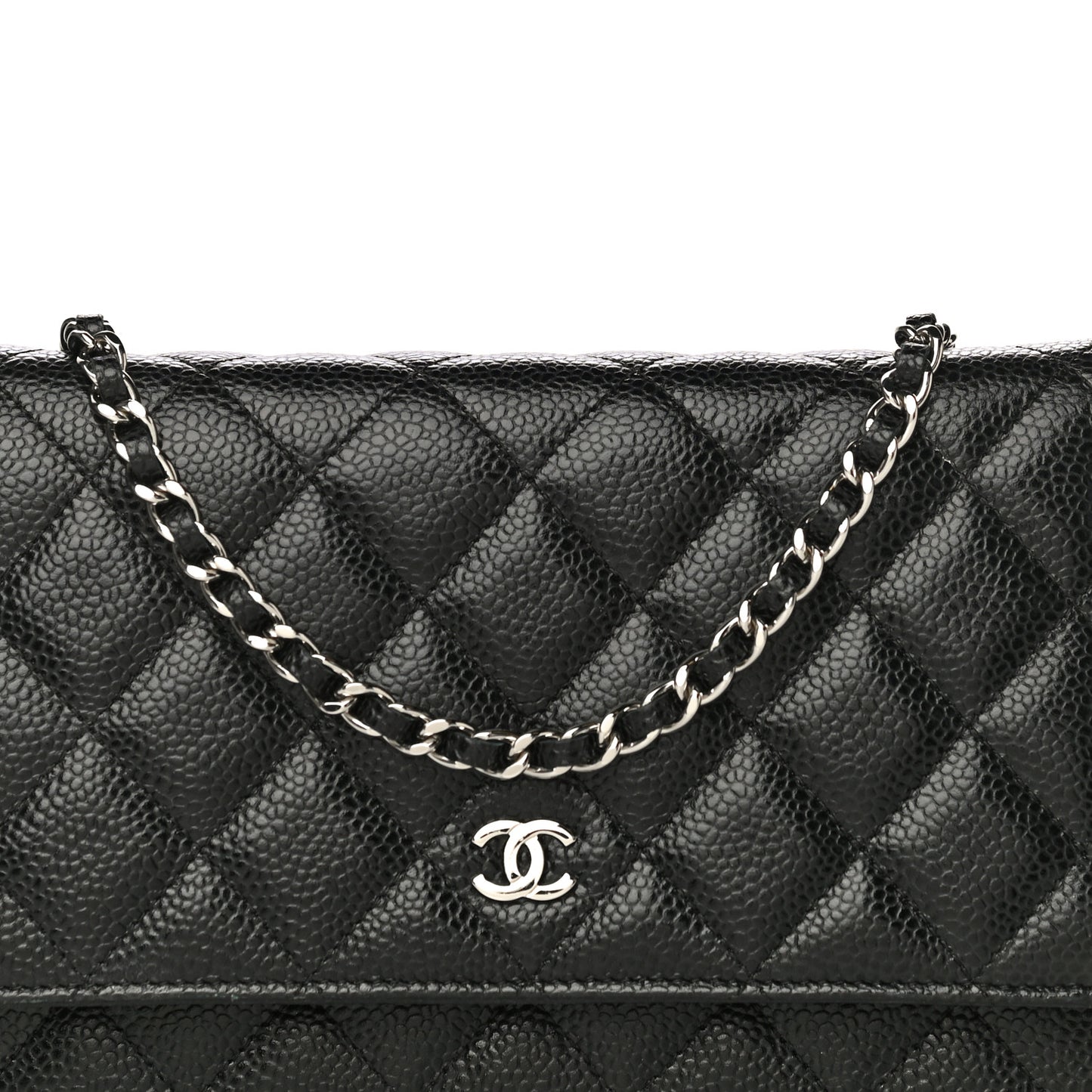 Caviar Quilted Wallet On Chain WOC Black