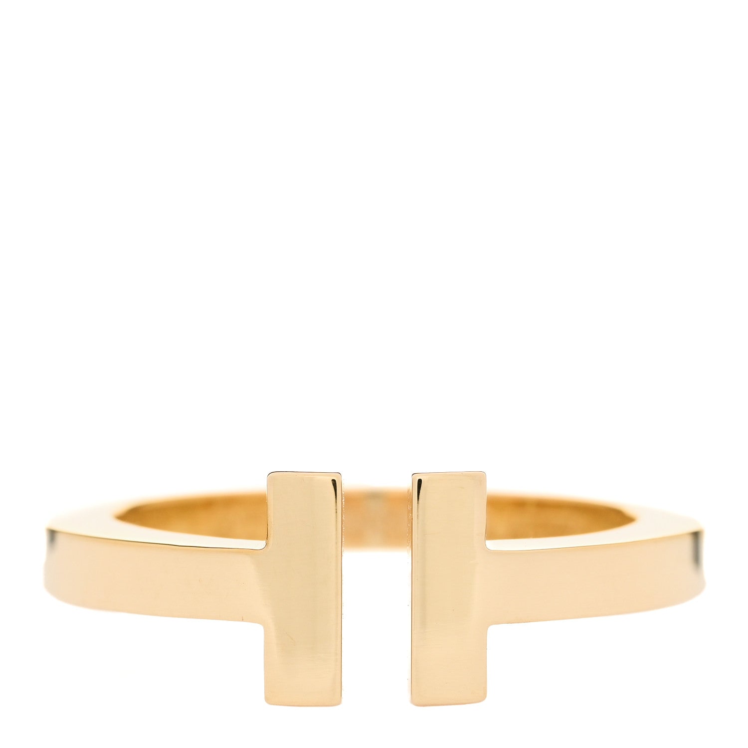 Tiffany 18K Yellow Gold T Square Ring 56 7.5 1 of 4