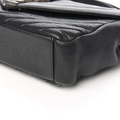 Saint Laurent Sheepskin Medium Tri-Quilt College Monogram Satchel Black 9 of 11