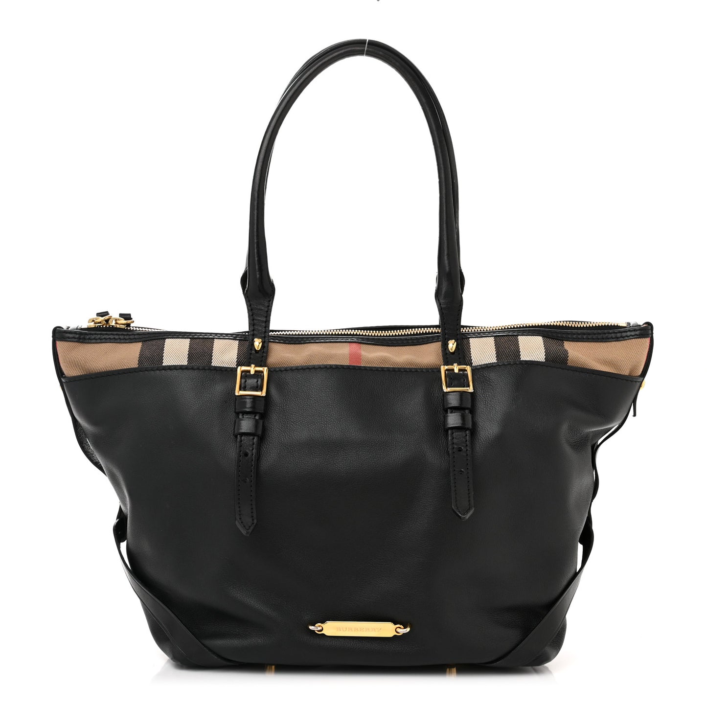 Calfskin House Check Small Salisbury Tote Black