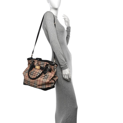 Burberry Haymarket Check Medium Golderton Tote Chocolate 2 of 13